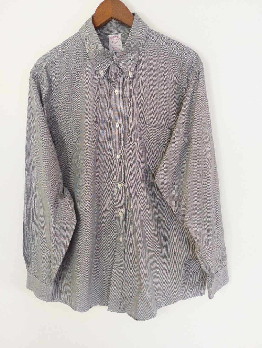 Brooks Brothers Traditional Fit Non-Iron Houndstooth Dress Shirt 16.5